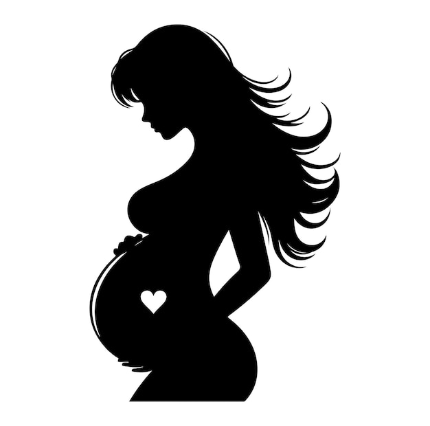 Zwangere vrouw vector silhouet