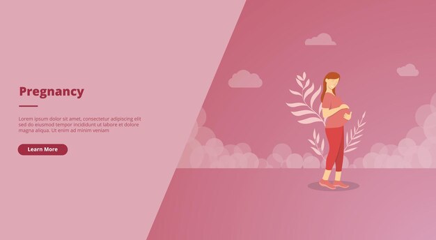 Zwangerschapsconcept voor de landing van de startpagina van de website, banner of diapresentatieomslag