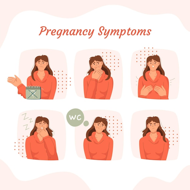 Zwangerschapssymptomen geïllustreerd