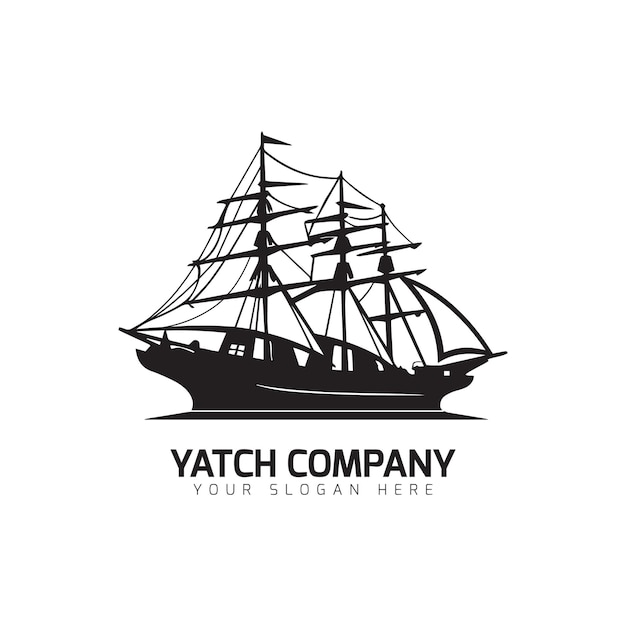 Zware jacht of schip logo vector pictogrammalplaatje