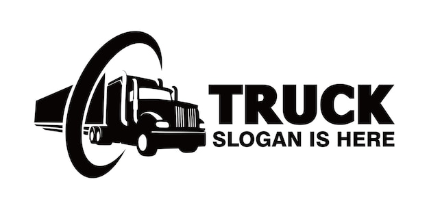 zware vrachtwagen silhouet ontwerp levering transport logo teken en symbool voor het bedrijfsleven