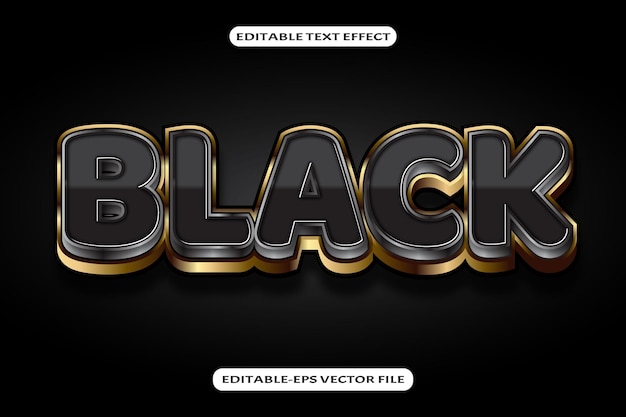 Zwart bewerkbaar teksteffect 3D-ontwerp met verloopstijl