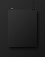 Zwart blanco vierkant vel papier op de zwarte achtergrond, mock-up vectorillustratie