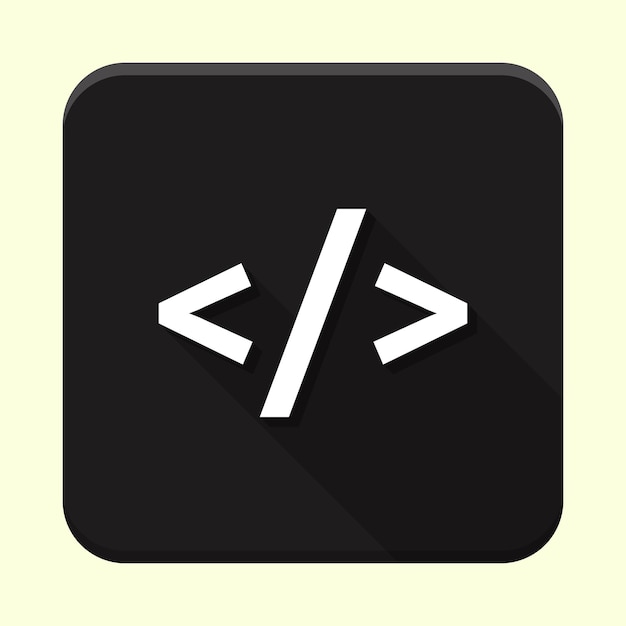 Zwart codering app icoon Programmering applicatie icoon