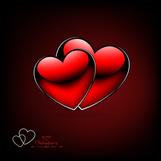 Zwart design met silhouet van twee rode harten