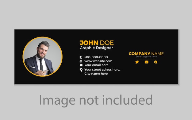 Zwart en geel visitekaartje voor een bedrijf genaamd John Roe