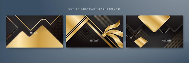 Vector zwart en goud geometrische vormen luxe abstracte achtergrond