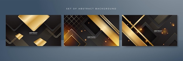 Vector zwart en goud geometrische vormen luxe abstracte achtergrond