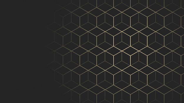 Zwart en goud geometrische webpagina grootte achtergrond