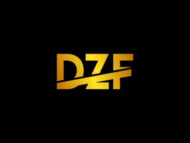 Vector zwart en goud logo met de titel 'dzf'