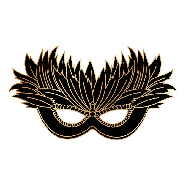 Vector zwart en goud maskerade carnaval masker, mardi gras. illustratie, elegant ontwerp, vector