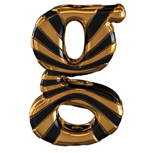 Zwart en goud symbool met bandjes letter g