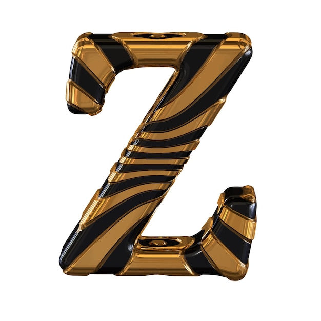 Vector zwart en goud symbool met bandjes letter z