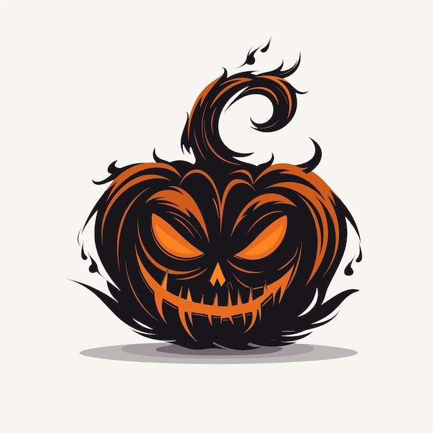 Zwart en oranje horror halloween pompoen vectorillustratie