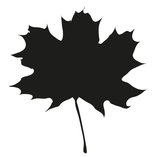 Zwart esdoornblad natuurlijke omtrek contour Plantkunde symbool van Canada Vector