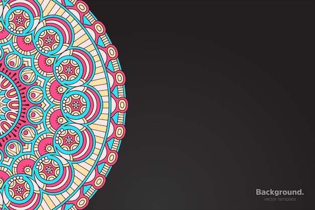 Zwart frame vector met abstracte oosterse mandala