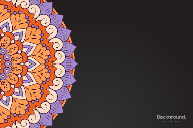 Zwart frame vector met abstracte oosterse mandala