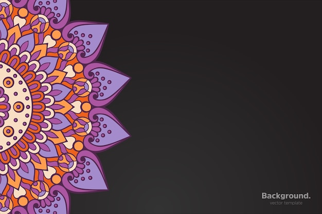 Zwart frame vector met abstracte oosterse mandala