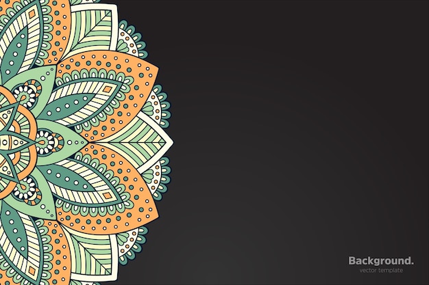 Zwart frame vector met abstracte oosterse mandala