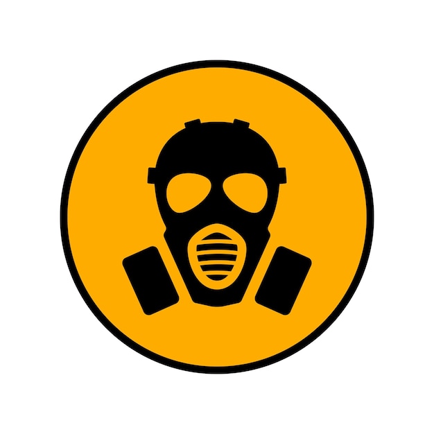 Zwart gasmasker in cirkelteken