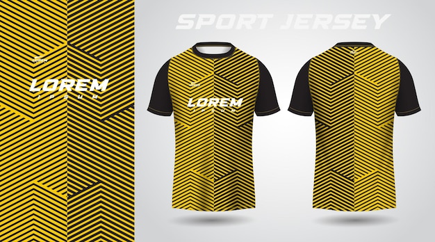 zwart geel sport jersey ontwerp