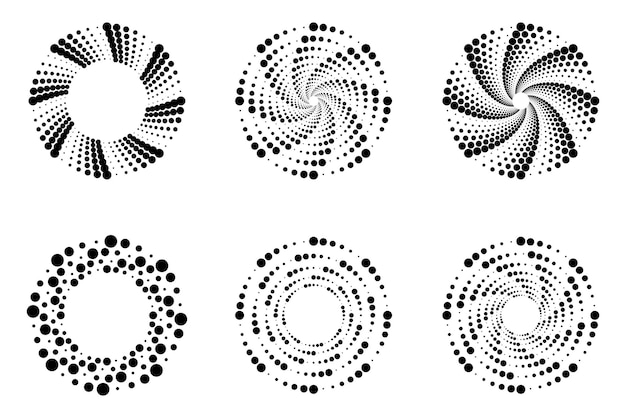 Zwart gestippelde cirkels Cirkelvormig licht frame grens Vector illustratie Voorraadbeeld