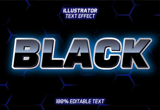 Zwart glanzend teksteffect op zeshoek naadloze patroon achtergrond