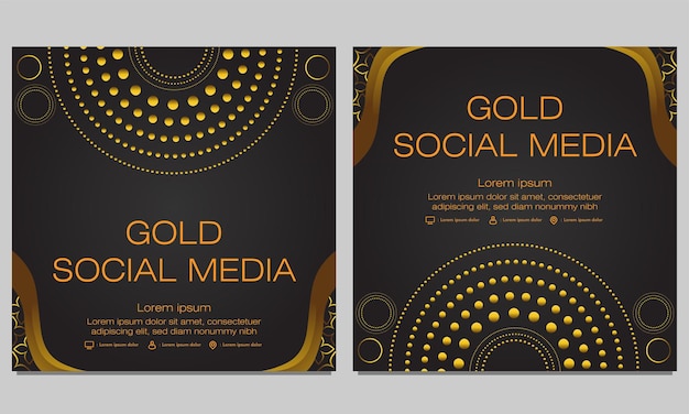 Zwart gouden social media postsjabloon