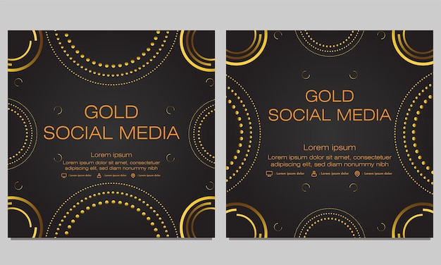 Zwart gouden social media postsjabloon