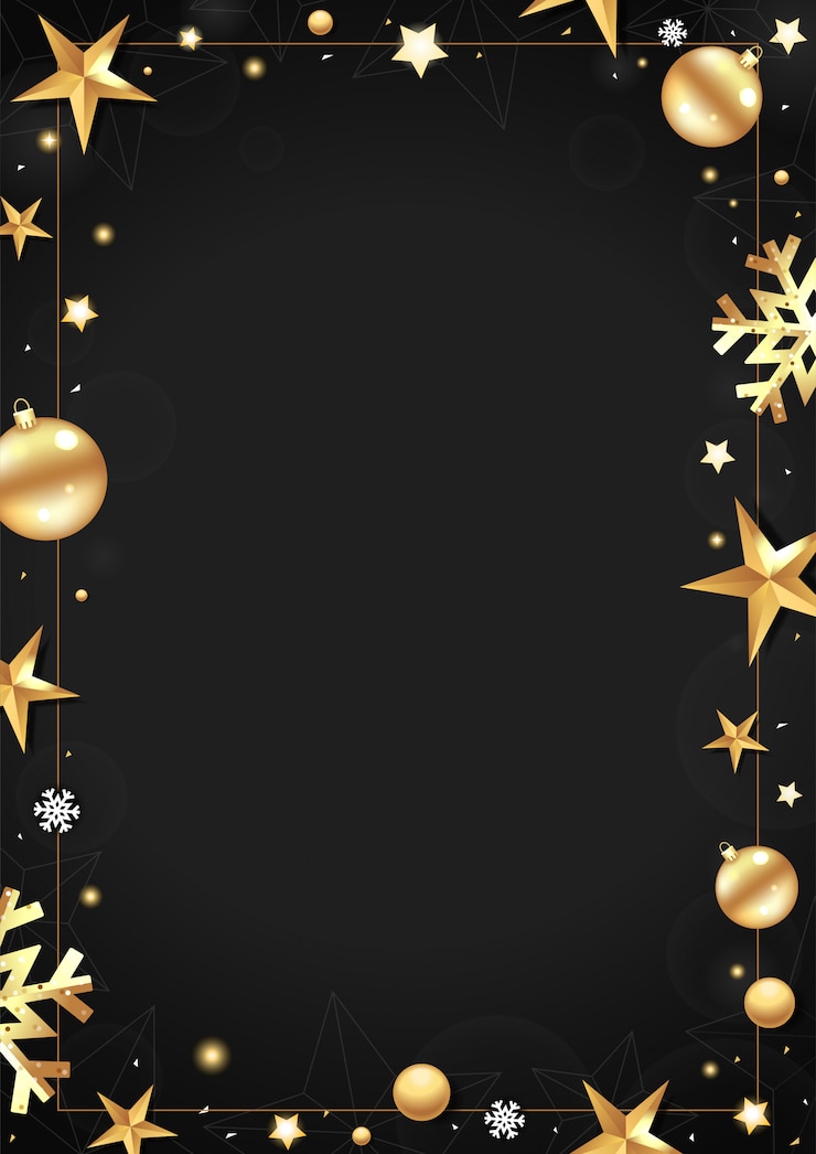 Vector zwart kerstmiskader met plaats voor uw tekst