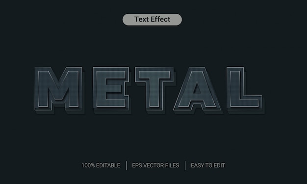 Vector zwart metaal 3d tekststijleffect