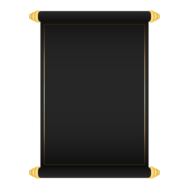 zwart open papier scroll ontwerp met gouden frame