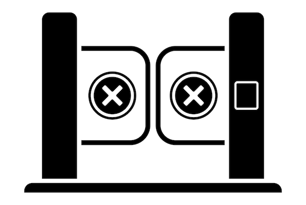 Zwart pictogram van tourniquet voor metro-ingang verboden om binnen te komen