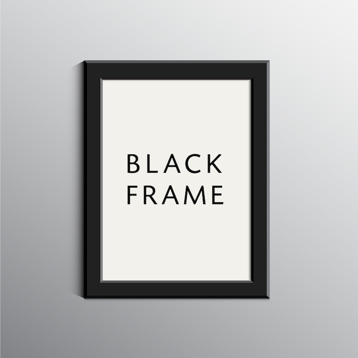 Vector zwart realistisch frame