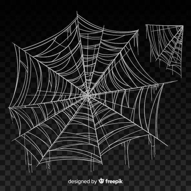 Vector zwart realistisch spinneweb met gradiënt