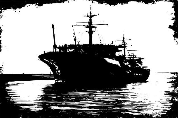 Vector zwart schip grungy textuur op witte achtergrond vector illustratie zwart en wit textuur