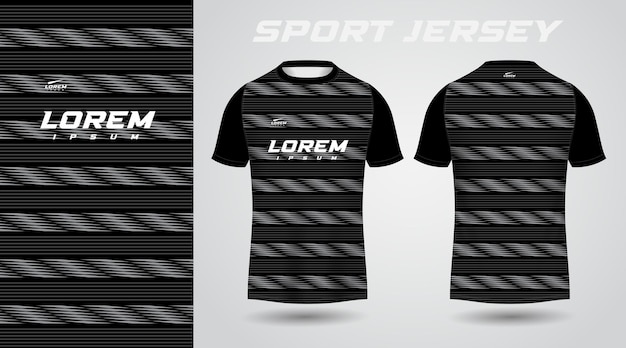 Zwart shirt sport jersey ontwerp