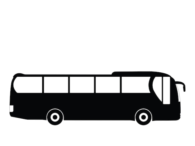 Zwart silhouet op een bus Vectorillustratie