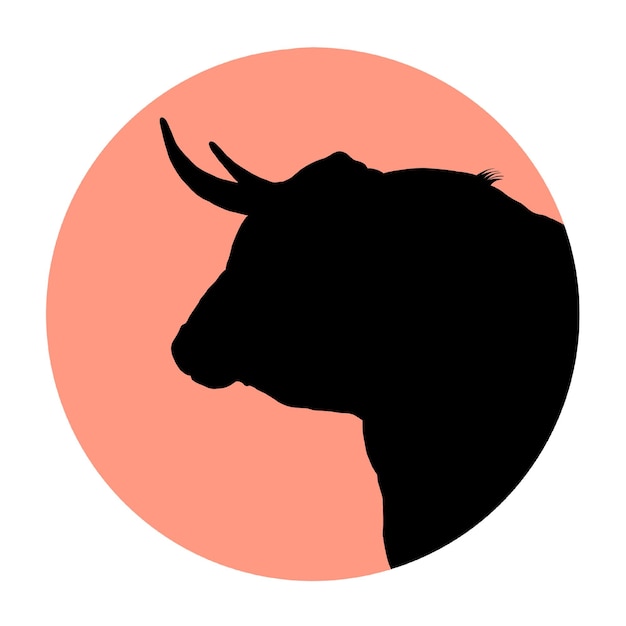 Zwart silhouet stier logo