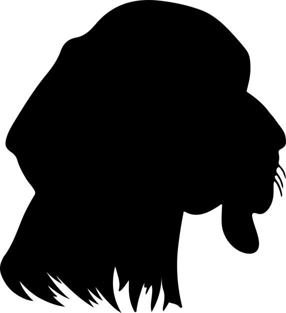 Vector zwart silhouet van een coonhound met een doorzichtige achtergrond