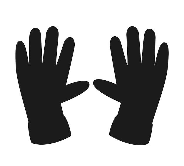 Zwart silhouet van handhandschoenen vector pictogram handhandschoenen silhouet