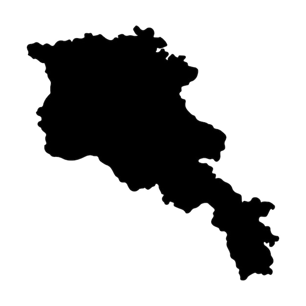 Zwart silhouet van het land Armenië. Kaart. Vector illustratie