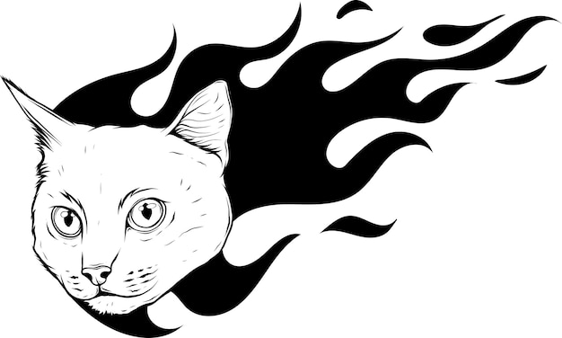 Zwart silhouet van kat vectorillustratie