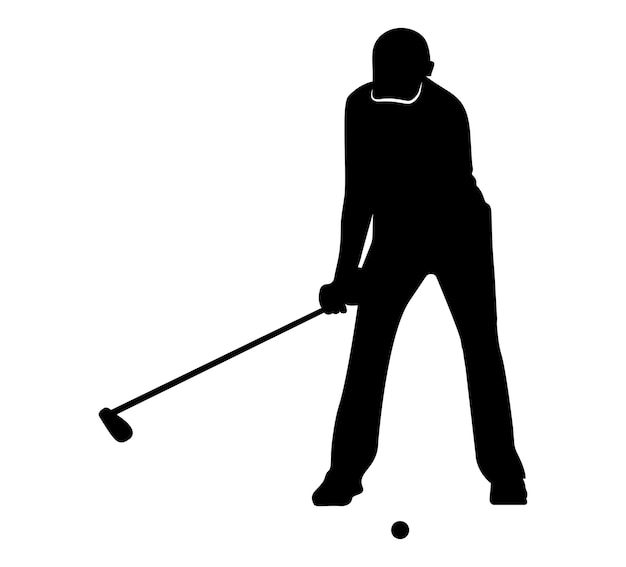 Zwart silhouet van mensen in golf