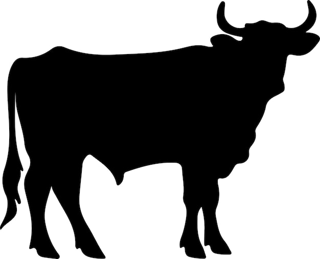 zwart silhouet van runderen met een doorzichtige achtergrond