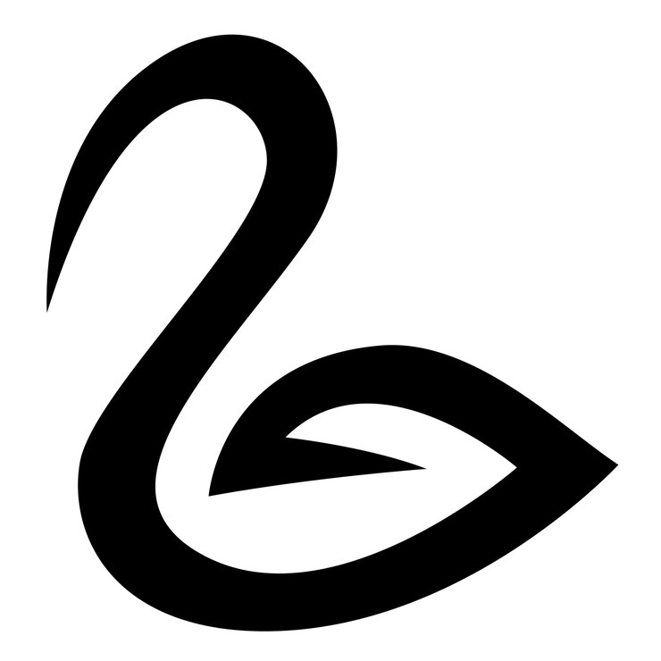 Vector zwart simplistisch zwaanpictogram