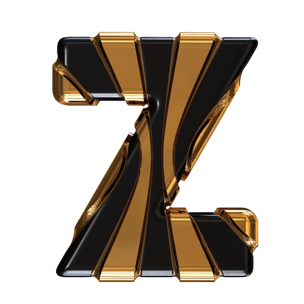 Vector zwart symbool met gouden verticale banden letter z