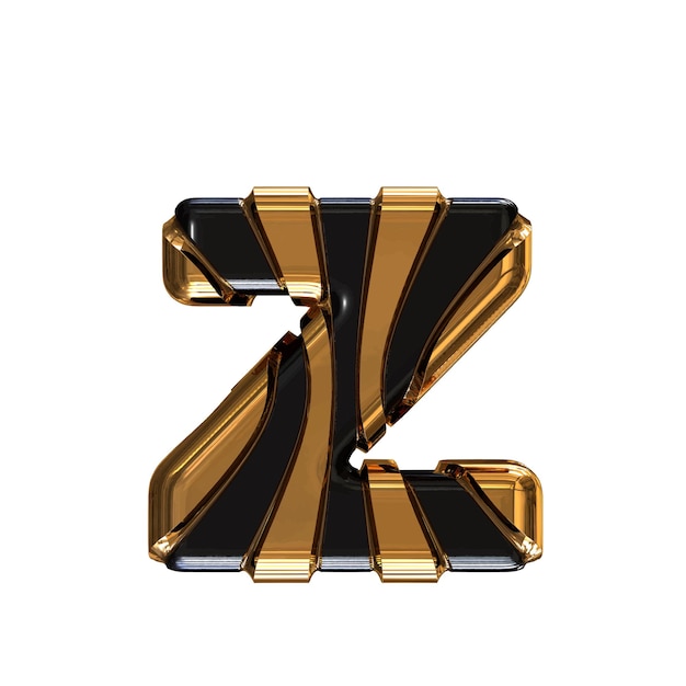 Zwart symbool met gouden verticale banden letter z