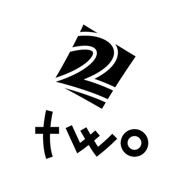 Zwart symbool voor nummer 2 op een witte achtergrond icon 4