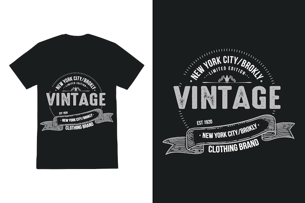 Vector zwart t - shirt met de titel 'vintage'